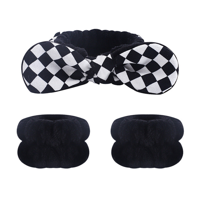 Amazon Plush Headband Wristband Set Face Washing Absorbent Headband Cartoon Cute Waterproof Hairband Wholesale