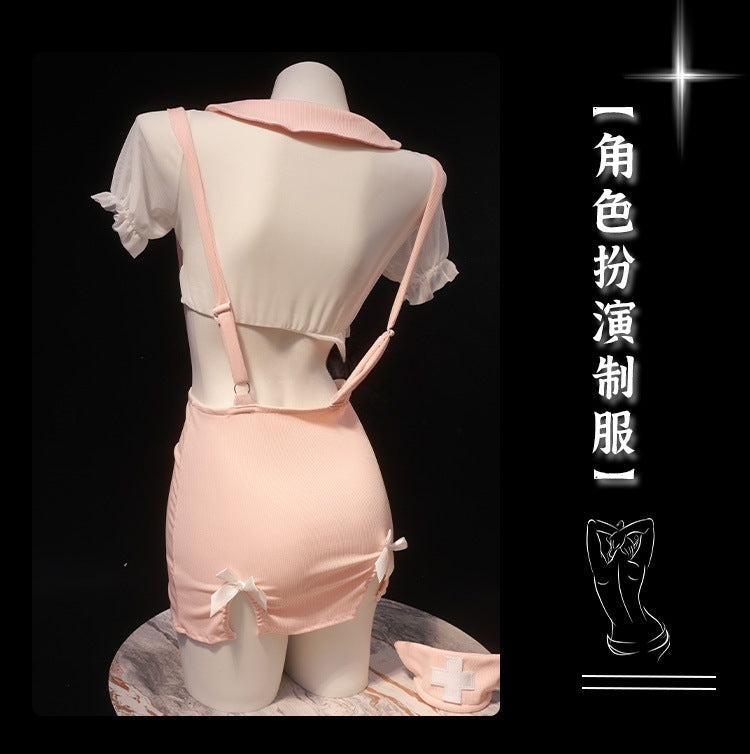 Cosplay High-End Lingerie Nurse Uniform Short Skirt Flirting Plus-Size Nightclub Female Host Outfit Pure Desire Style Set