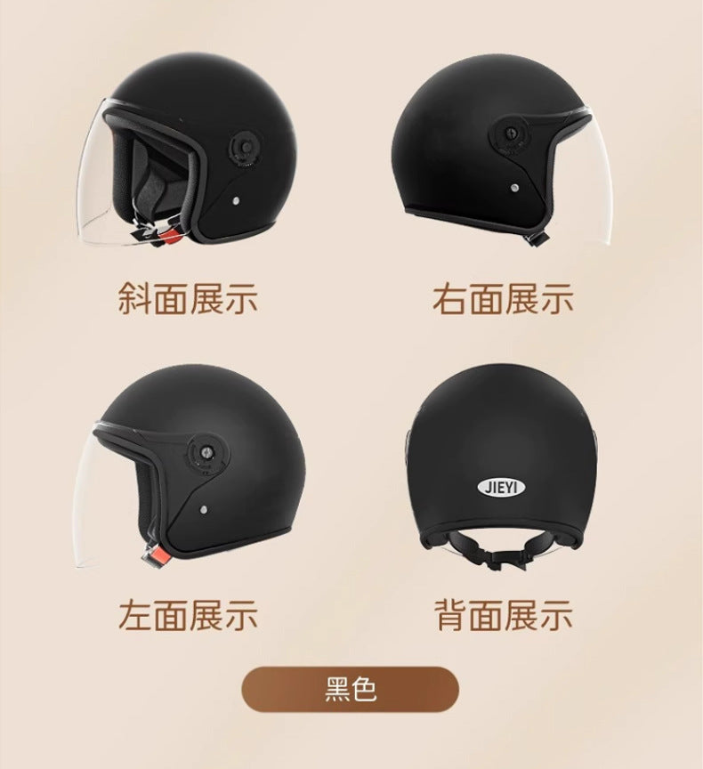 helmet 3c certification electric car men and women four seasons universal battery motorcycle safety helmet winter warm half helmet