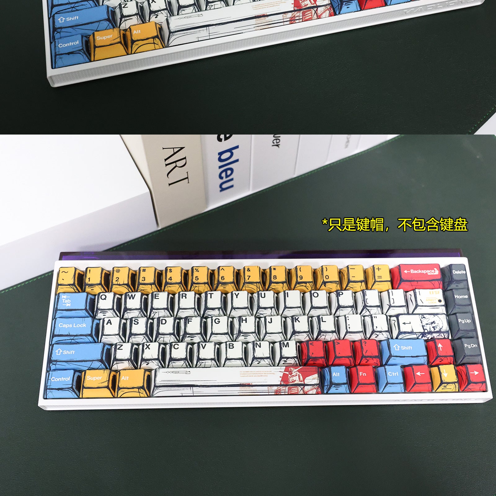 Gundam Comic Hundred Mixed Lamp Key Cap Original Height 136 Key Full Set Classic Simple Mechanical Keyboard Key Cap Key Meow