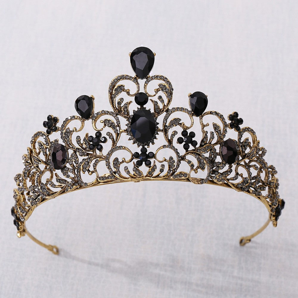 Baroque bridal crown bridal wedding alloy headdress European and American gold luxury headband Crown wedding accessories