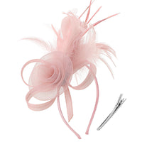 Cross-border Hot Hair Band Mesh Feather Headwear Retro Elegant All-match Headband Hair Accessories Party Performance Headflower