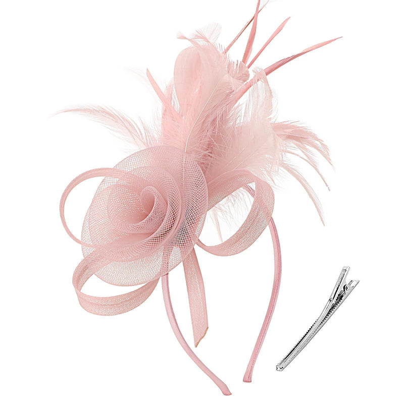 Cross-border Hot Hair Band Mesh Feather Headwear Retro Elegant All-match Headband Hair Accessories Party Performance Headflower