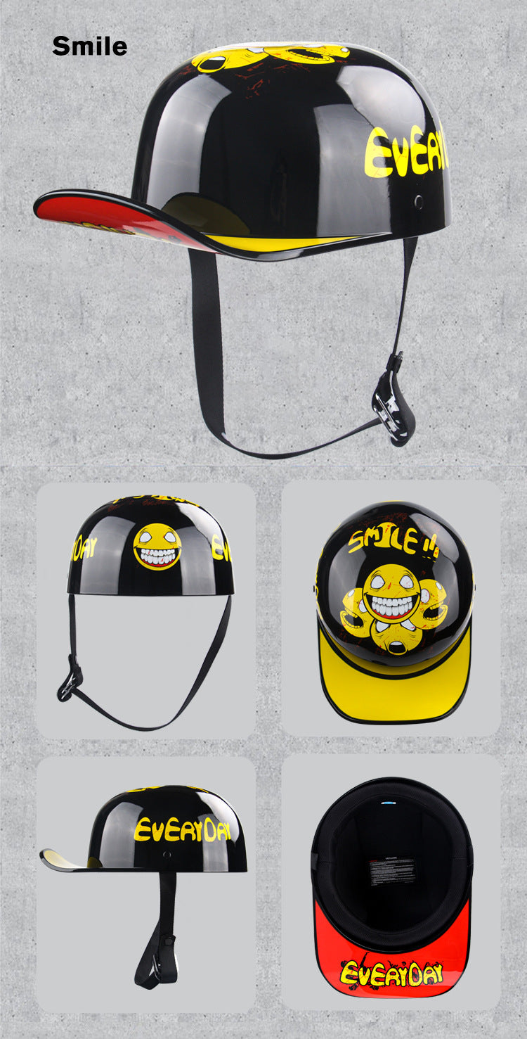 Source Factory Electric Vehicle Helmet Men's Motorcycle Helmet Summer Women's Electric Scooter Safety Helmet Riding Baseball Cap