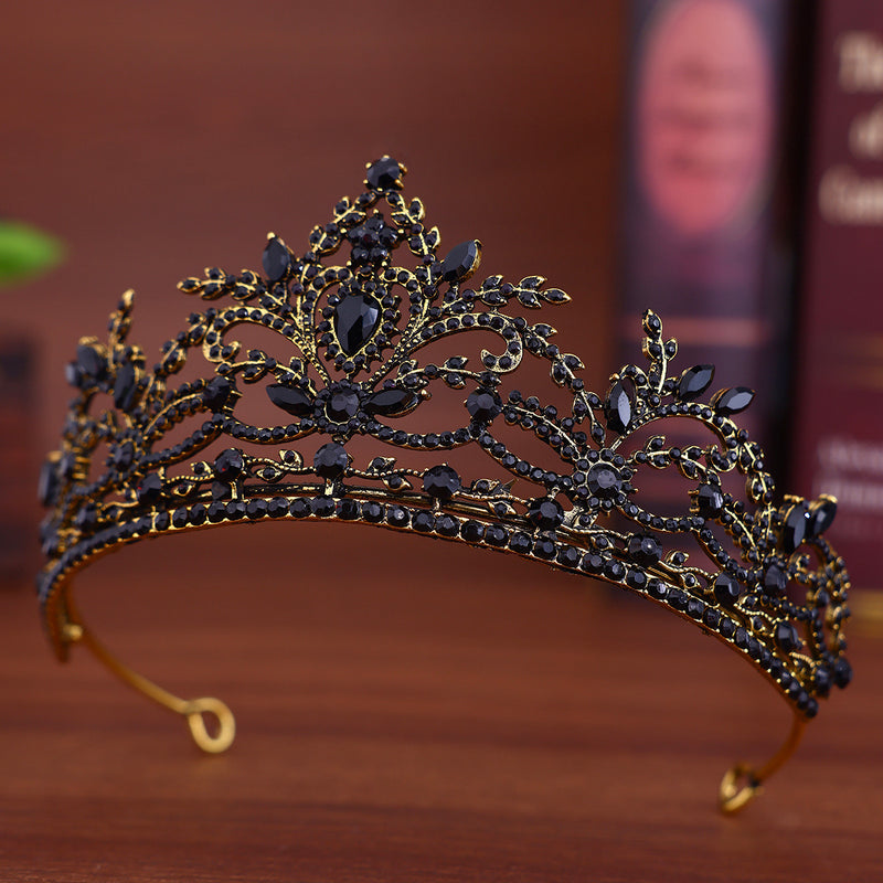【Small Batch Customization】Cross-Border Halloween Crown Headpiece Wedding Crown Accessories Birthday Hair Crown Hair Accessories Updo