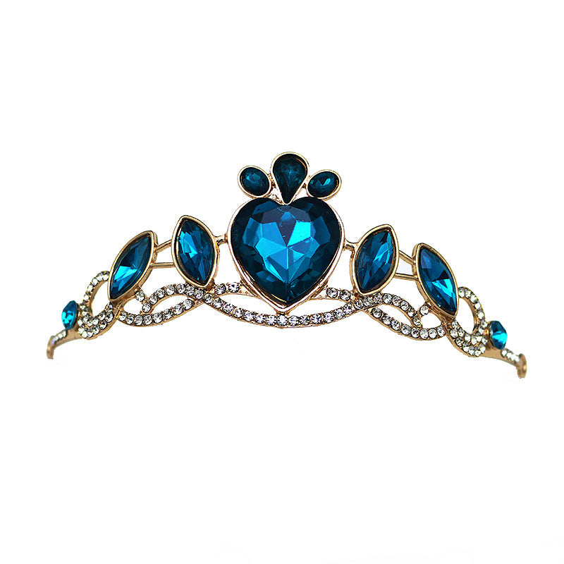 Korean Children's Crown Headwear Cute Princess Girls Children's Hair Band Crystal Elsa Children's Birthday Crown Fairy