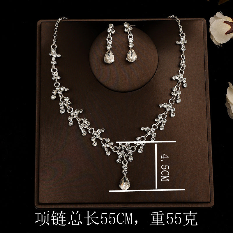 Bridal headdress suit hair accessories crown headband earrings wedding Korean wedding necklace jewelry wedding accessories wholesale