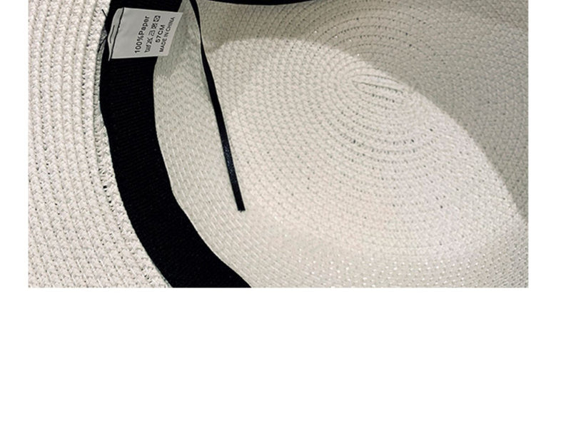 Summer Sunscreen Hat Korean Style Trendy Pearl Straw Hat Women's Seaside Sunshade Hat Outdoor UV Protection Sun Hat