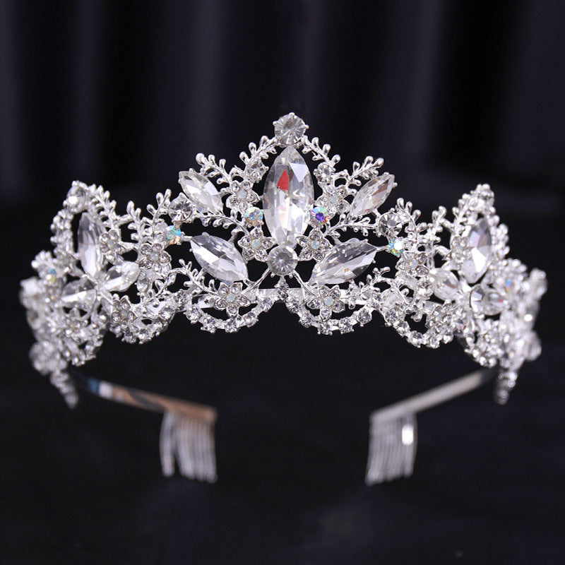 Bridal Wedding Dress White Wedding Dress Crown Baroque Hair Accessories Aliexpress Ladies Adult Crown Tiara Silver White