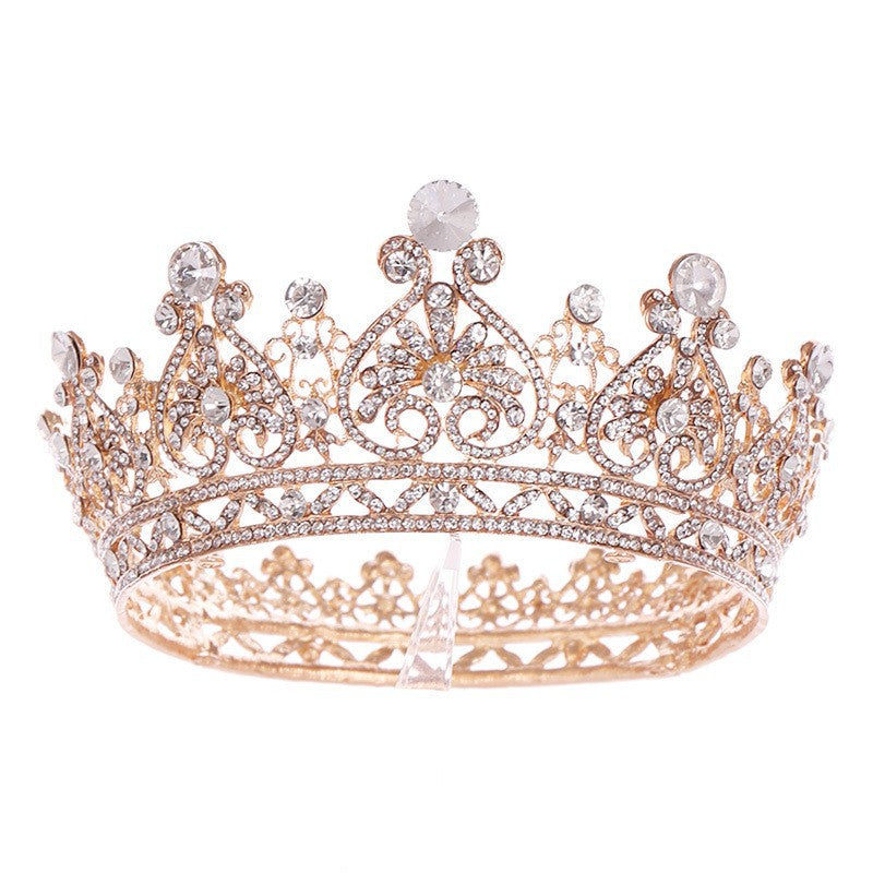 Foreign Trade Hot Rhinestone Crown Headwear European Bride Alloy Crown Hair Accessories Baroque Dress Makeup Accessories