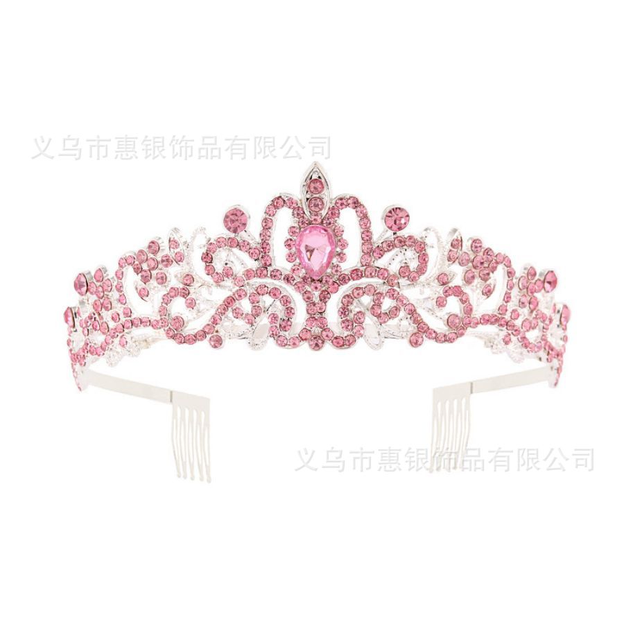 Hot sale crystal diamond bride wedding hair crown birthday headdress hair accessories ball crown car show performance headband