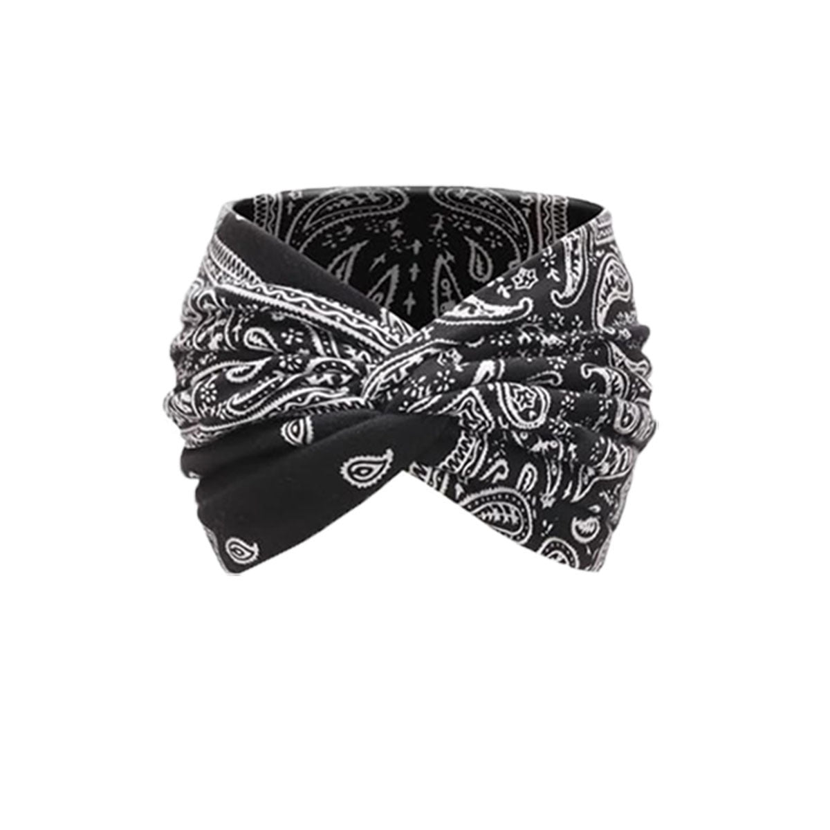 Bohemian Yoga Sports Headband Women's Elastic Non-Slip Wide Headband Exercise Running Sweat-Absorbent Women's European and American Headband