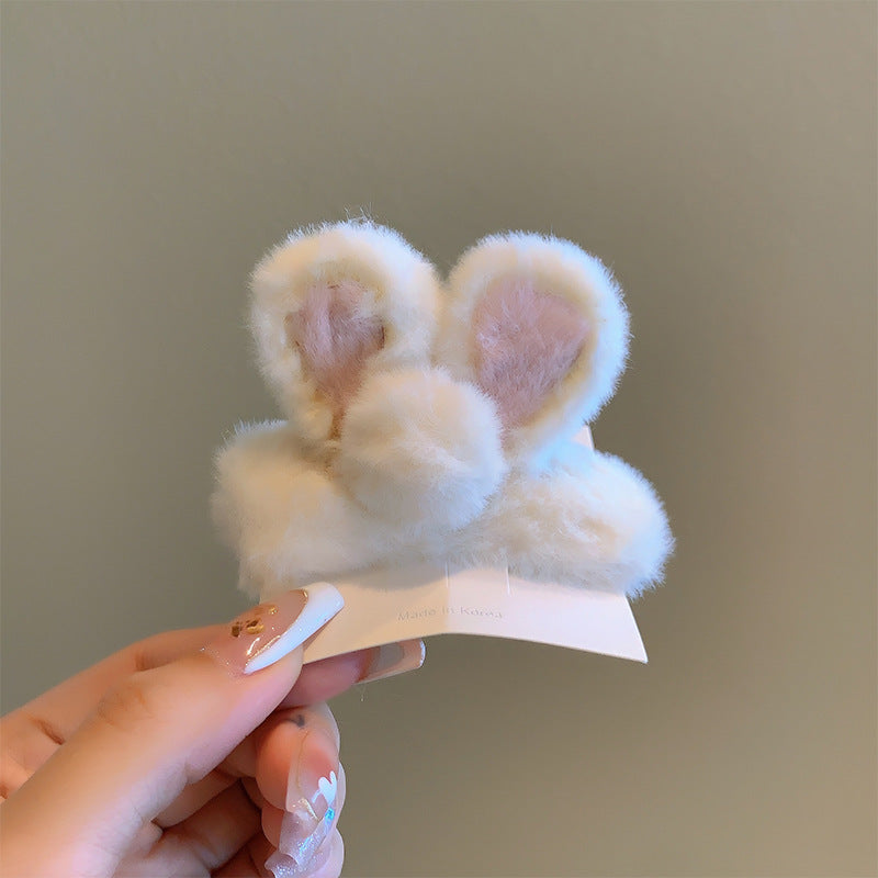 Bow cat ears plush headband face washing hair pressing non-slip headband sweet cute hair bundle children hairpin headdress