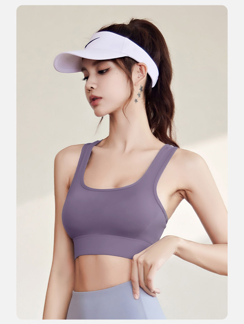 Juyitang Women Shockproof Push up Nude Feel Yoga Running Fitness High Strength Sports Underwear