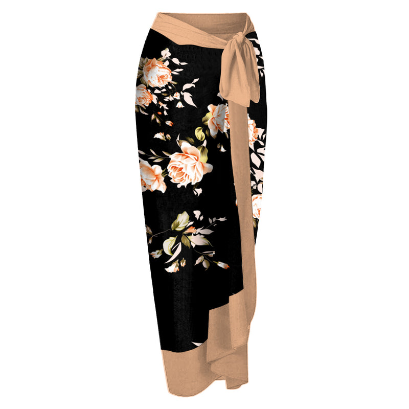 2026 European and American Foreign Trade Ins-Style Cross-Border Aliexpress Printed Swimsuit One-Piece Chiffon Hip-Covering Skirt Two-Piece Swimsuit