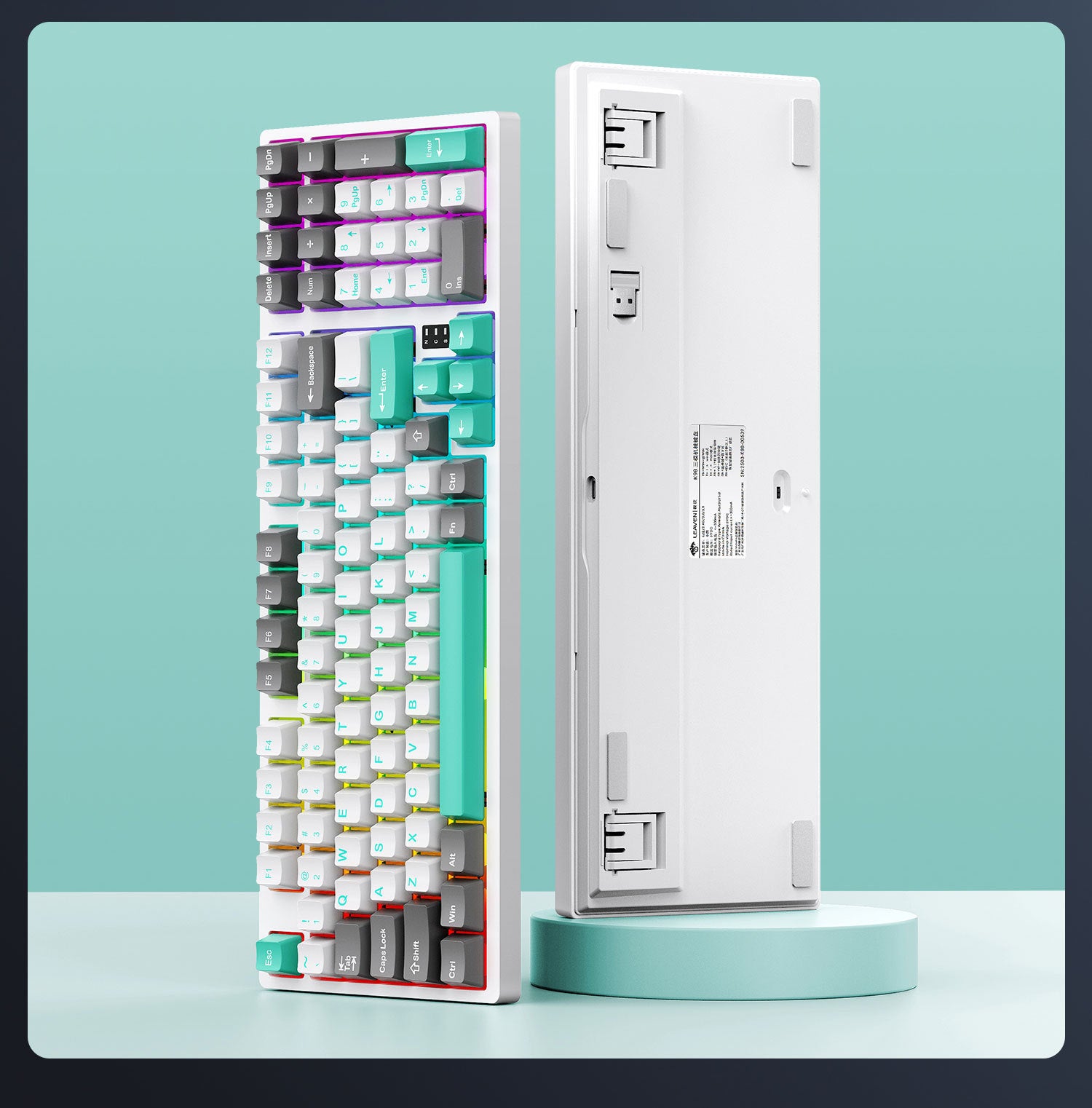 Cracked K98 Customized Mechanical Keyboard E-Sports Office Game Hot-Swappable Rgb Wireless Bluetooth Three-Mode Keyboard