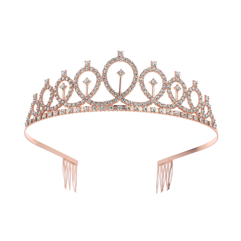 Crown Tiara Kidsren's Little Princess Crown Tiara Bride High-End Headband Female 2024 New Tiara Kidsren