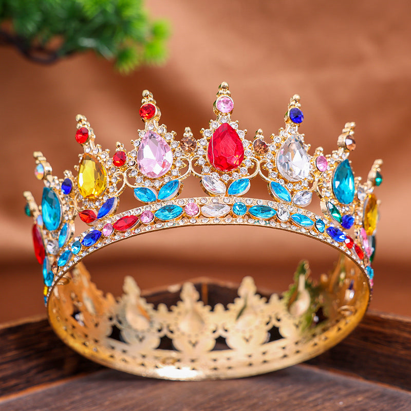 【Small Batch Customization】Cross-Border Halloween Crown Headpiece Wedding Crown Accessories Birthday Hair Crown Hair Accessories Updo