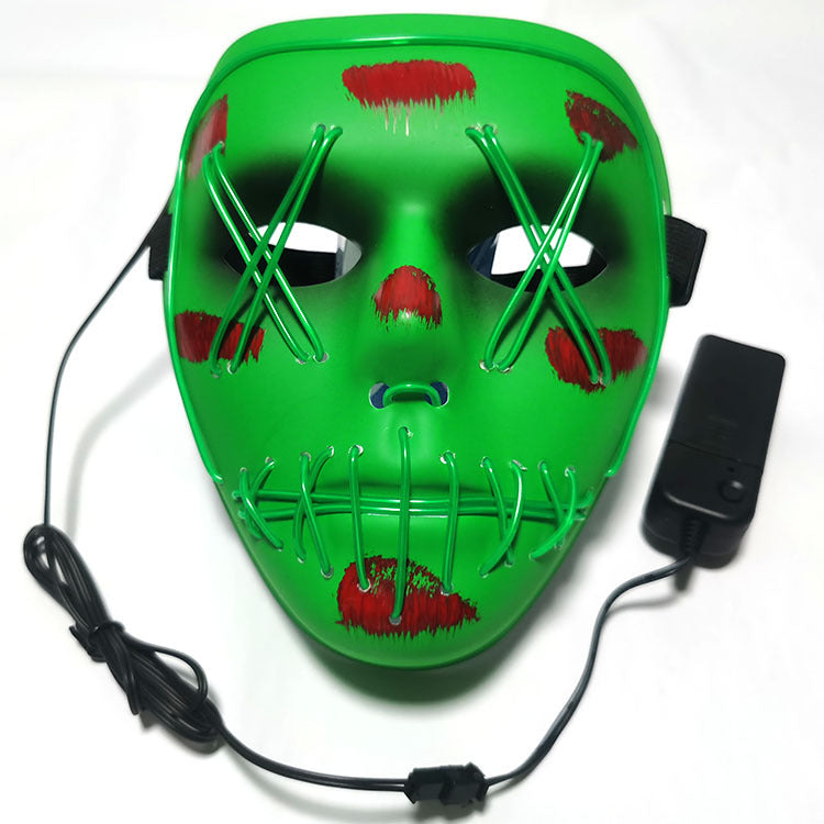 Step into the e-commerce Halloween black V word vendetta luminous mask handmade in stock wholesale ghost step dance cold light mask