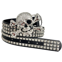 Big Skull Hip Hop Alloy Rivet Square Beads Pyramid Distinctive Belt Women's All-match Decorative High-grade Sense Belt