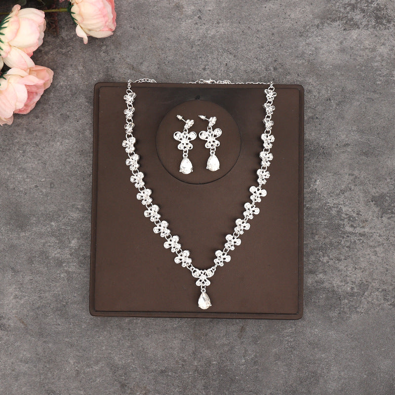 Bridal headdress suit hair accessories crown headband earrings wedding Korean wedding necklace jewelry wedding accessories wholesale