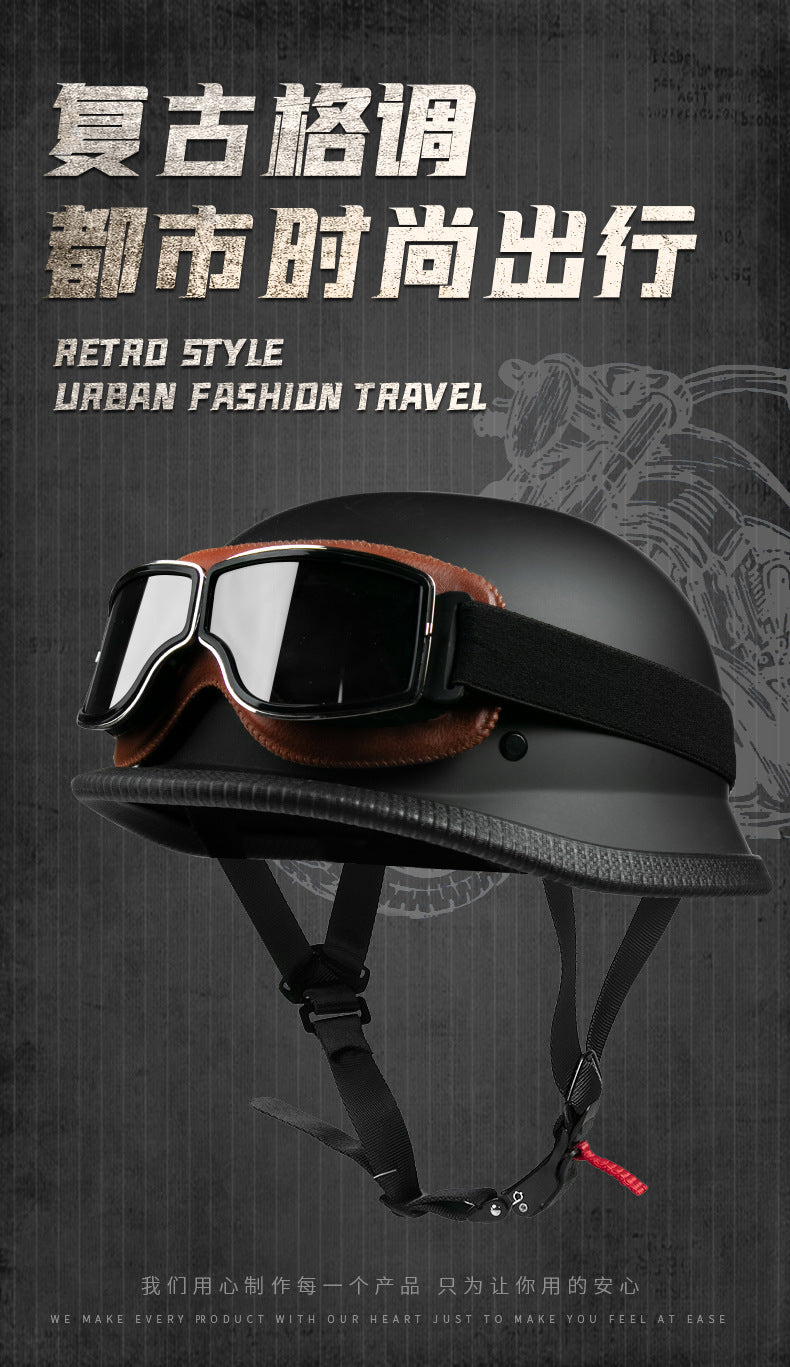 Cross-Border Exclusive Dot German-Style Soldier Helmet, Vintage Helmet, Scooter Cruiser Half Helmet, Unisex, Dot Certified