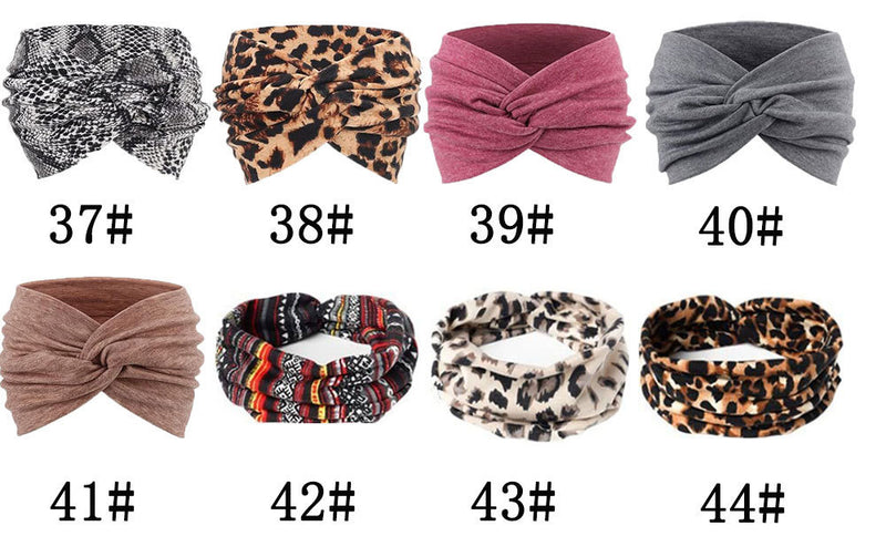 Bohemian Yoga Sports Headband Women's Elastic Non-Slip Wide Headband Exercise Running Sweat-Absorbent Women's European and American Headband
