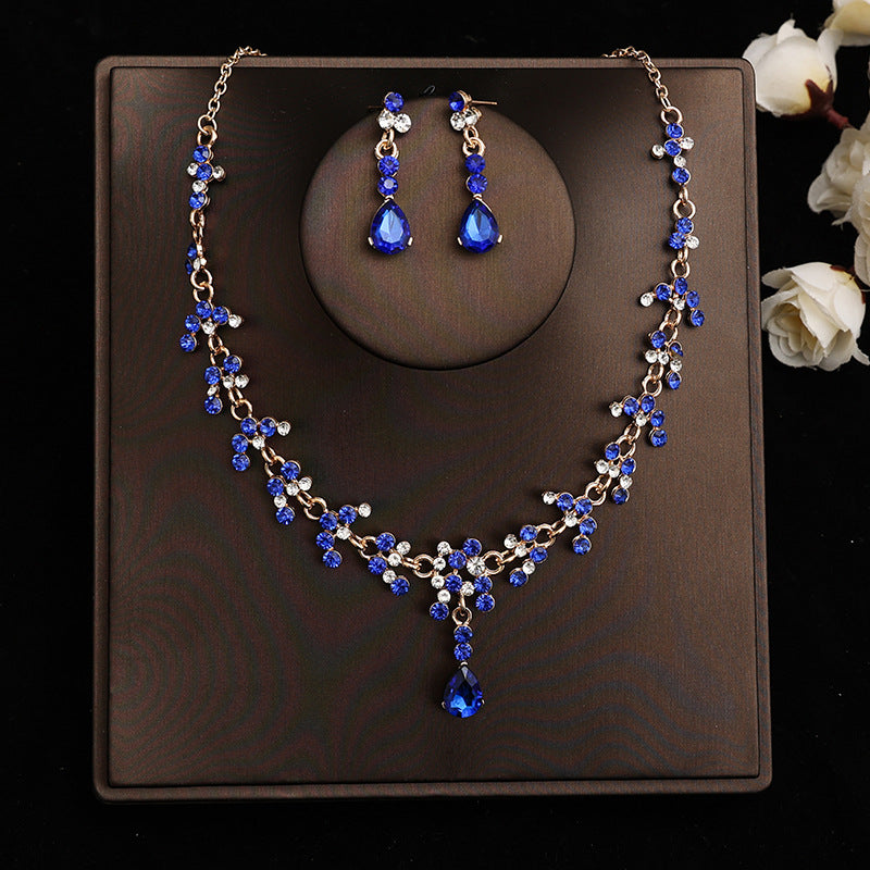 Bridal headdress suit hair accessories crown headband earrings wedding Korean wedding necklace jewelry wedding accessories wholesale