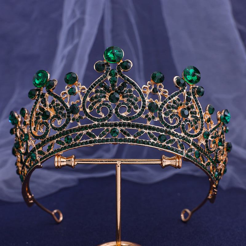 Foreign Trade Hot Rhinestone Crown Headwear European Bride Alloy Crown Hair Accessories Baroque Dress Makeup Accessories