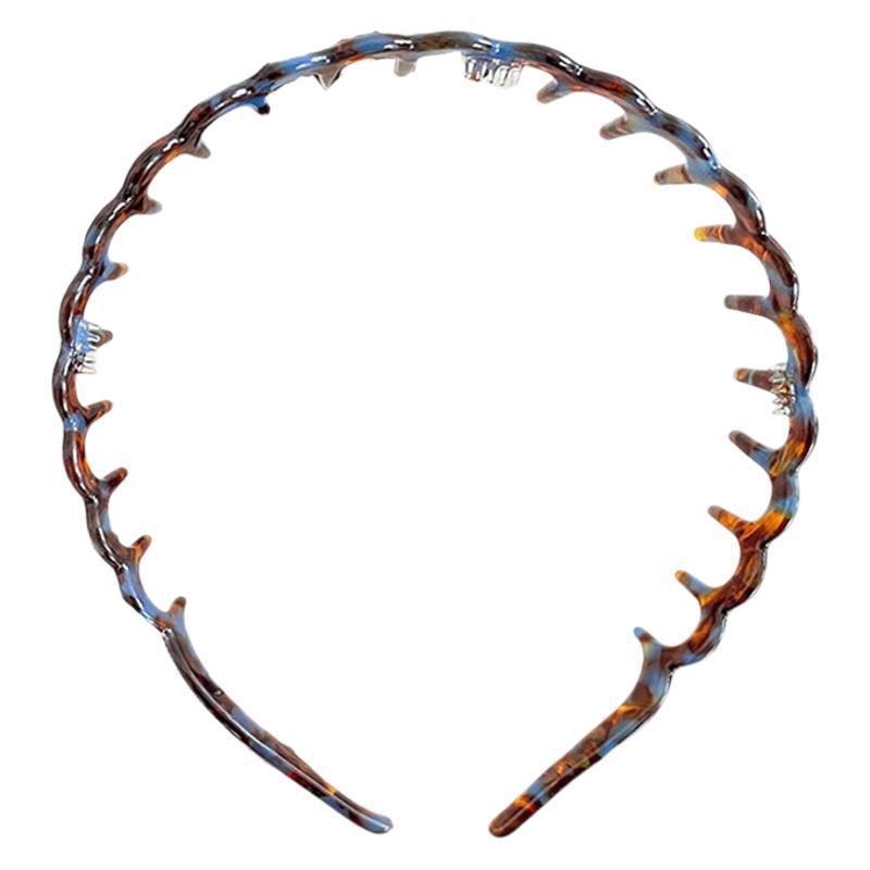 High Cranial Top Non-slip Toothed Headband Women's 2024 New Out-of-the-way Press Hair Clamp Wide-brimmed Hair Finishing Wash Face Headband