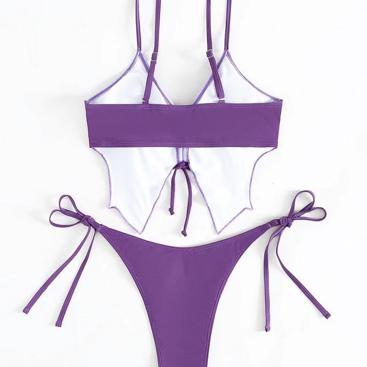 2025 new European and American bow ins style split bikini bikini sexy swimsuit cross-border foreign trade wholesale