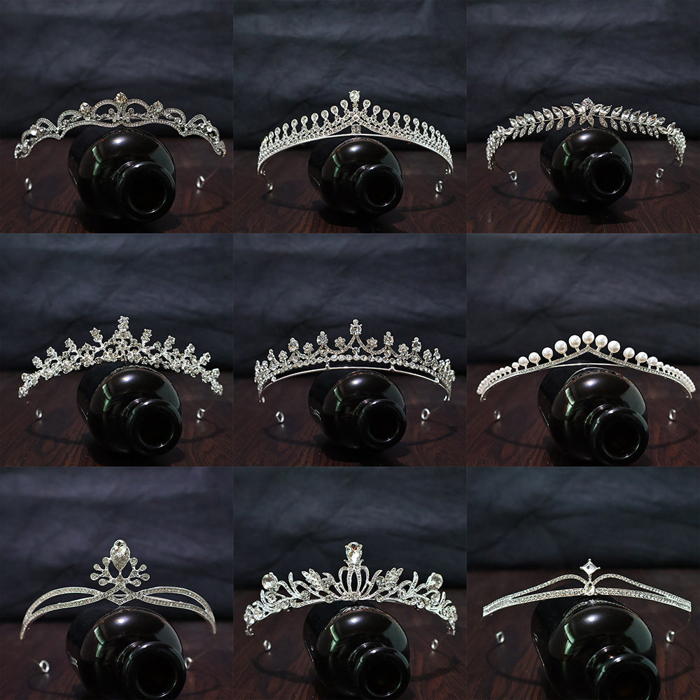 Crown Headwear Bride Fairy Hair Accessories Crown Women's Birthday Performance Headband Princess Wedding Dress Accessories Cross Border