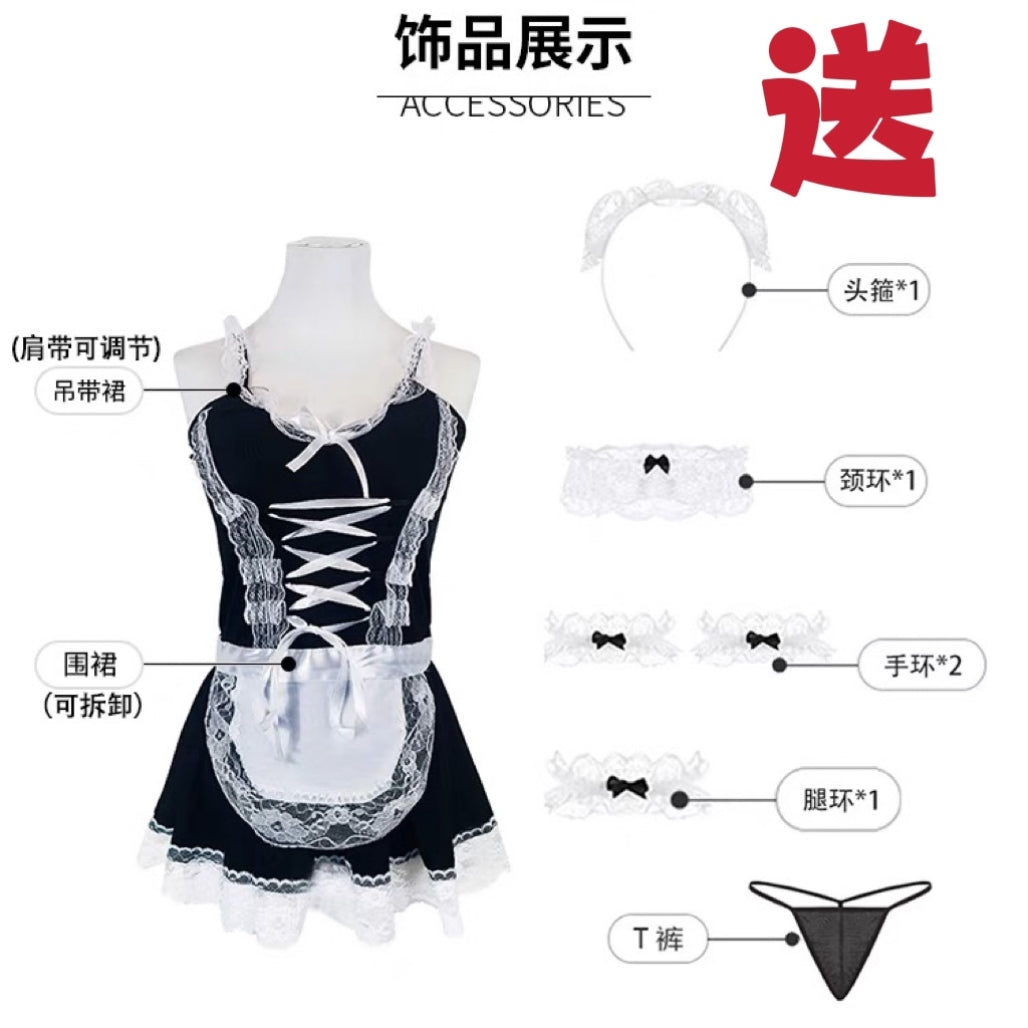 Japanese-Style Male Maid Outfit, Sexy and Pure Desire Cosplay Apron, Cross-Dressing, Transvestite Female Clothing, Boss Outfit, Maid-Themed, Erotic