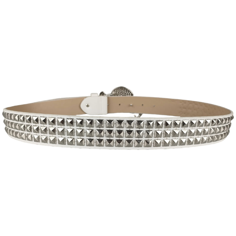 Big Skull Hip Hop Alloy Rivet Square Beads Pyramid Distinctive Belt Women's All-match Decorative High-grade Sense Belt