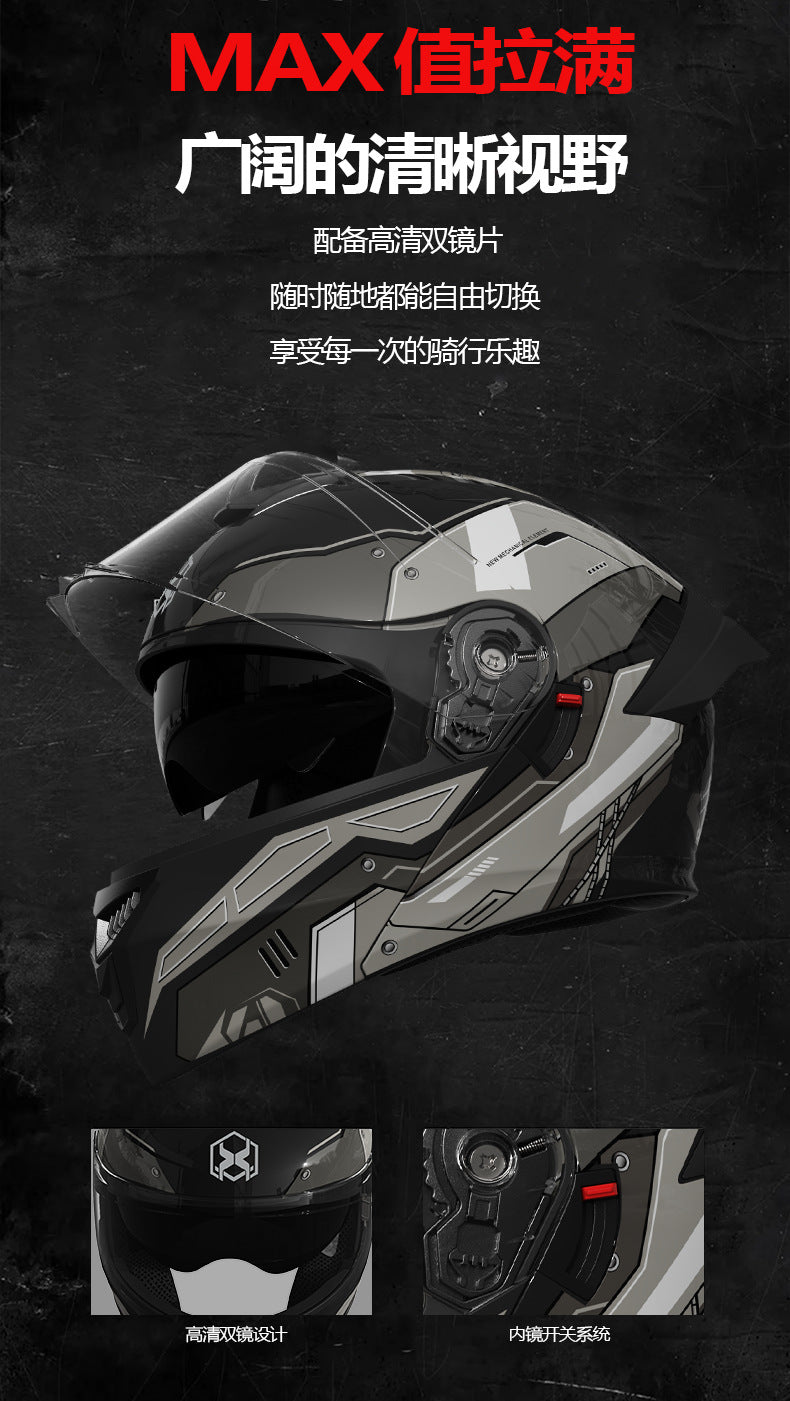 Foreign Trade Motorcycle Helmet Men's Face Helmet Four Seasons Universal Electric Vehicle Women's Motorcycle Half Helmet Winter Warm Safety Helmet