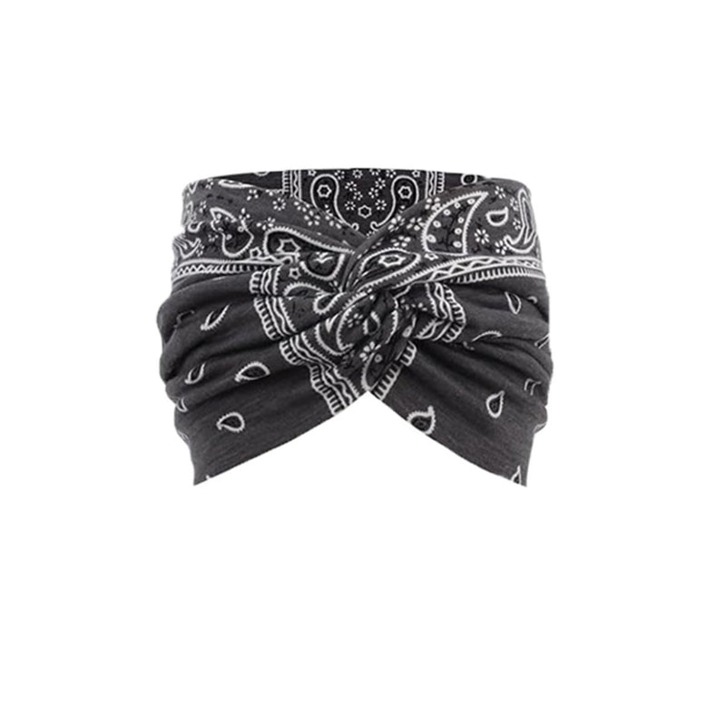 Bohemian Yoga Sports Headband Women's Elastic Non-Slip Wide Headband Exercise Running Sweat-Absorbent Women's European and American Headband