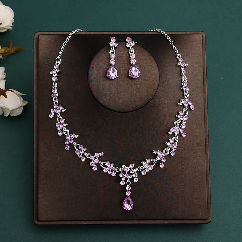 Bridal headdress suit hair accessories crown headband earrings wedding Korean wedding necklace jewelry wedding accessories wholesale