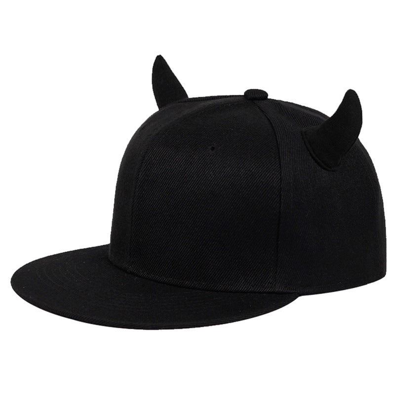 New parent hat baseball hat cartoon baseball cap flat along hip hop hat light plate horn hat
