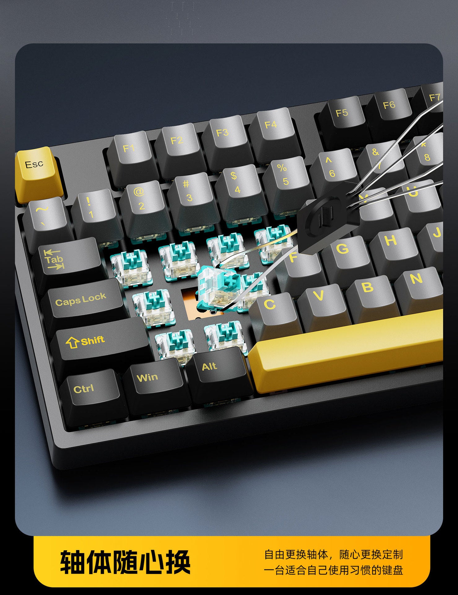 Cracked K98 Customized Mechanical Keyboard E-Sports Office Game Hot-Swappable Rgb Wireless Bluetooth Three-Mode Keyboard