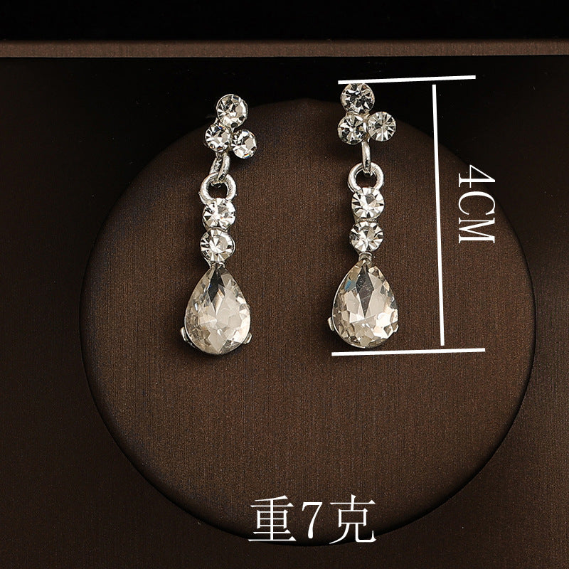 Bridal headdress suit hair accessories crown headband earrings wedding Korean wedding necklace jewelry wedding accessories wholesale
