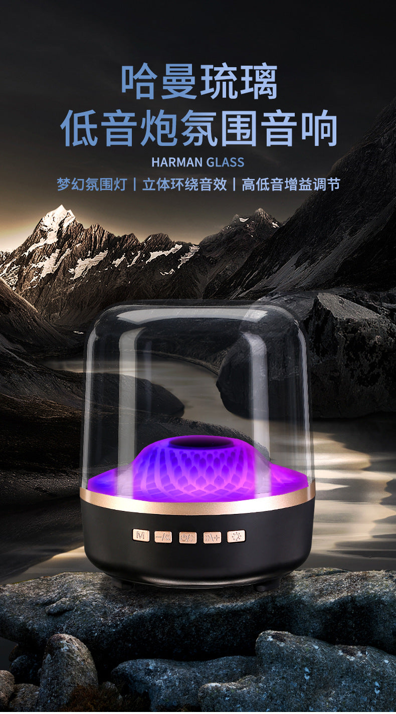 Fully Certified Cross-Border Popular V7 Harman Glass 4 Subwoofer Desktop Rgb Mini Card Wireless Bluetooth Speaker