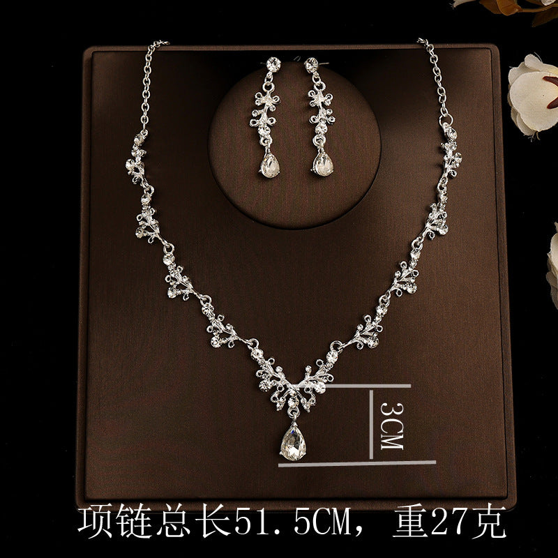 Bridal headdress suit hair accessories crown headband earrings wedding Korean wedding necklace jewelry wedding accessories wholesale
