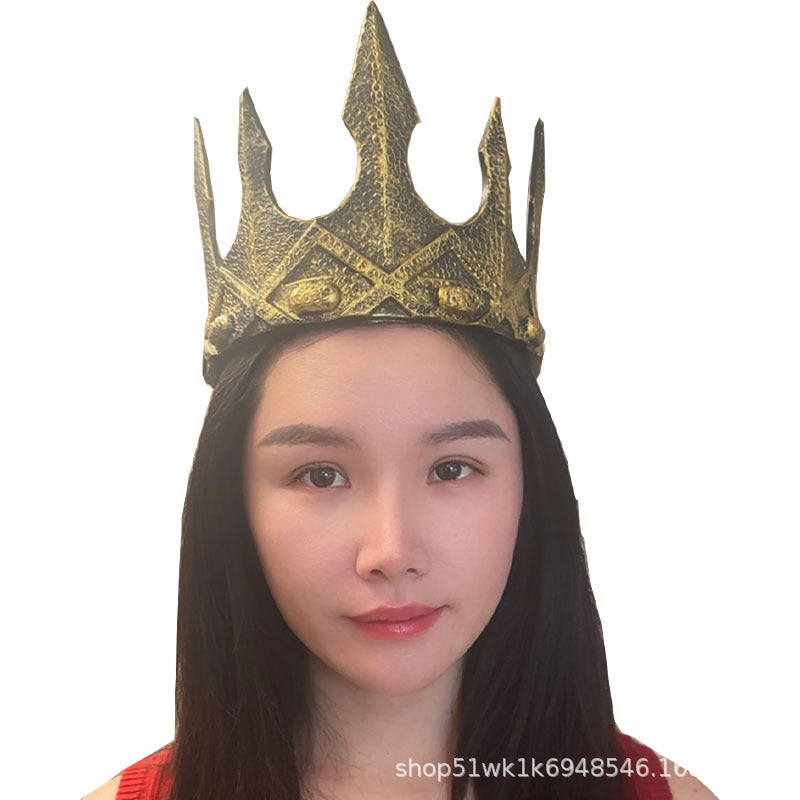 Retro Medieval King Crown Halloween Snow White Queen Crown Cosplay Birthday Crown