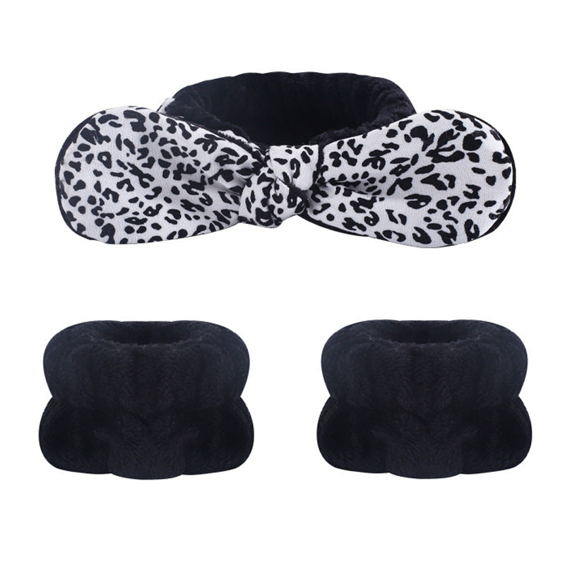 Amazon Plush Headband Wristband Set Face Washing Absorbent Headband Cartoon Cute Waterproof Hairband Wholesale