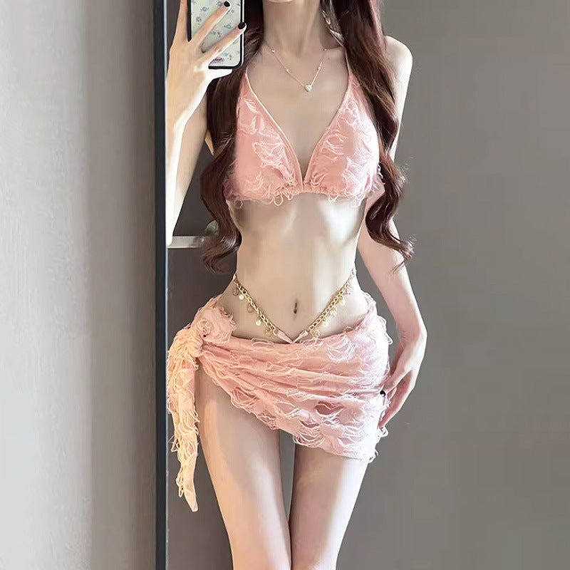 Swimwear Women's Instagram Style Sexy Bikini BIKINI Spice Girl Floral Pure Desire Small Chanel Style Spa Vacation Split