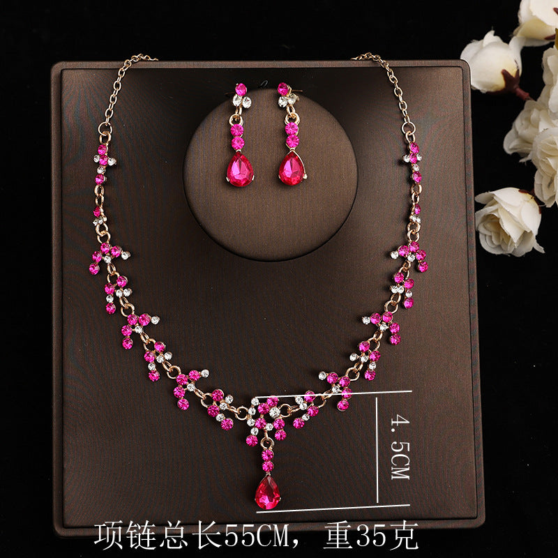 Bridal headdress suit hair accessories crown headband earrings wedding Korean wedding necklace jewelry wedding accessories wholesale