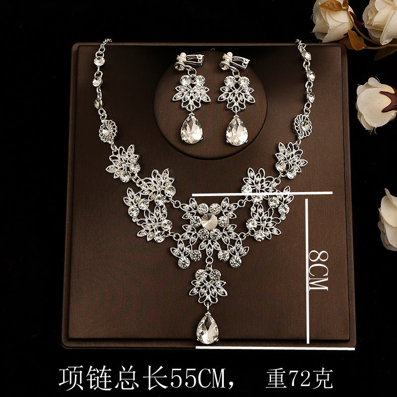 Bridal headdress suit hair accessories crown headband earrings wedding Korean wedding necklace jewelry wedding accessories wholesale