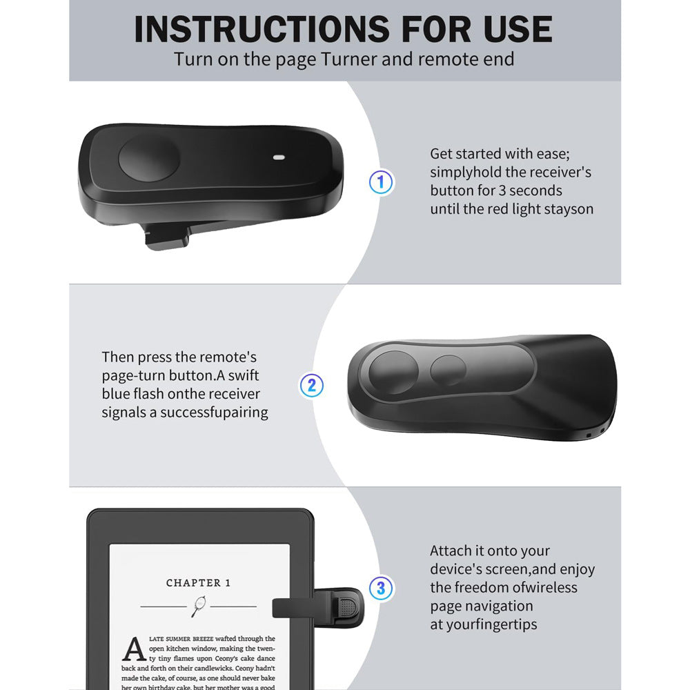 Yama wireless smart tablet novel page turning device for kindl e-book universal mobile phone selfie controller