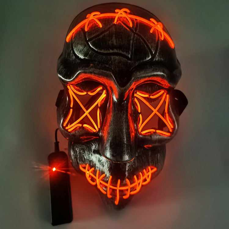 Step into the e-commerce Halloween black V word vendetta luminous mask handmade in stock wholesale ghost step dance cold light mask