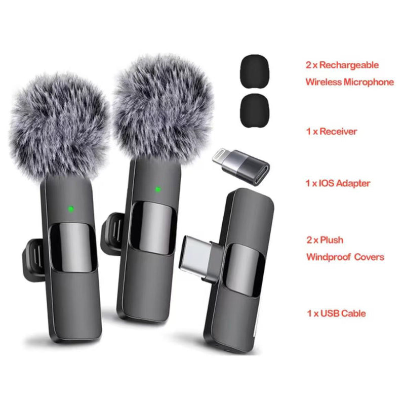 Cross-border new wireless collar clip microphone factory portable audio video recording mini K1 microphone